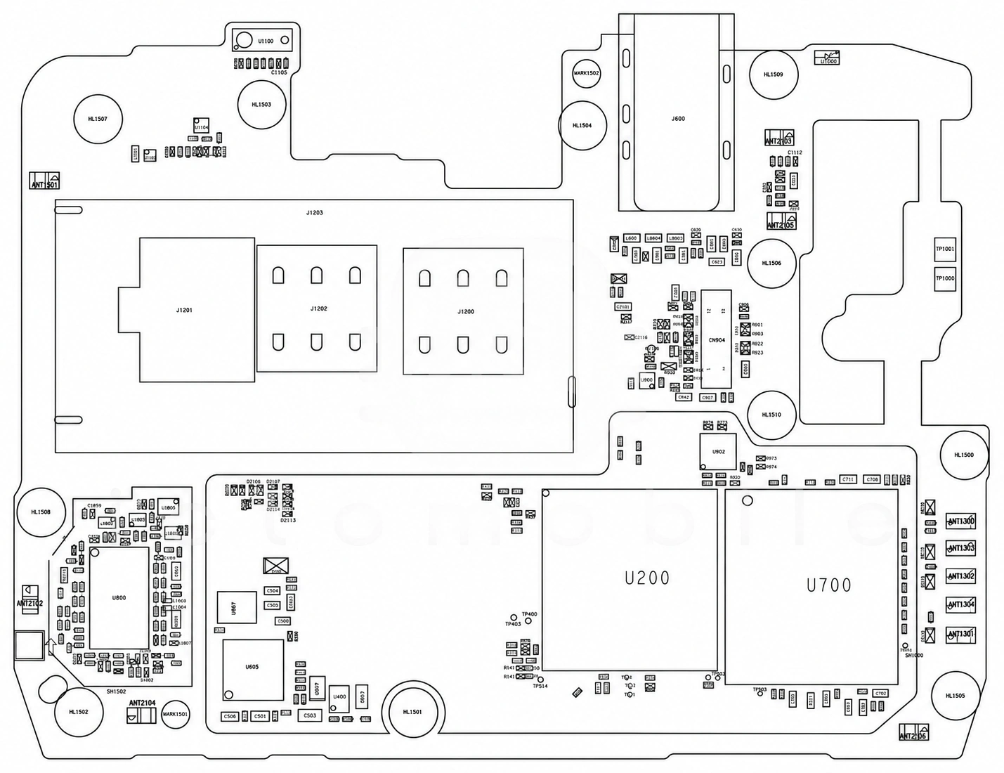 تصویر روی برد گوشی با نقاط آیسی