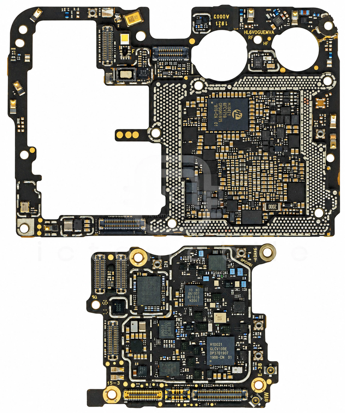 تصویر پشت برد گوشی با نقاط آیسی