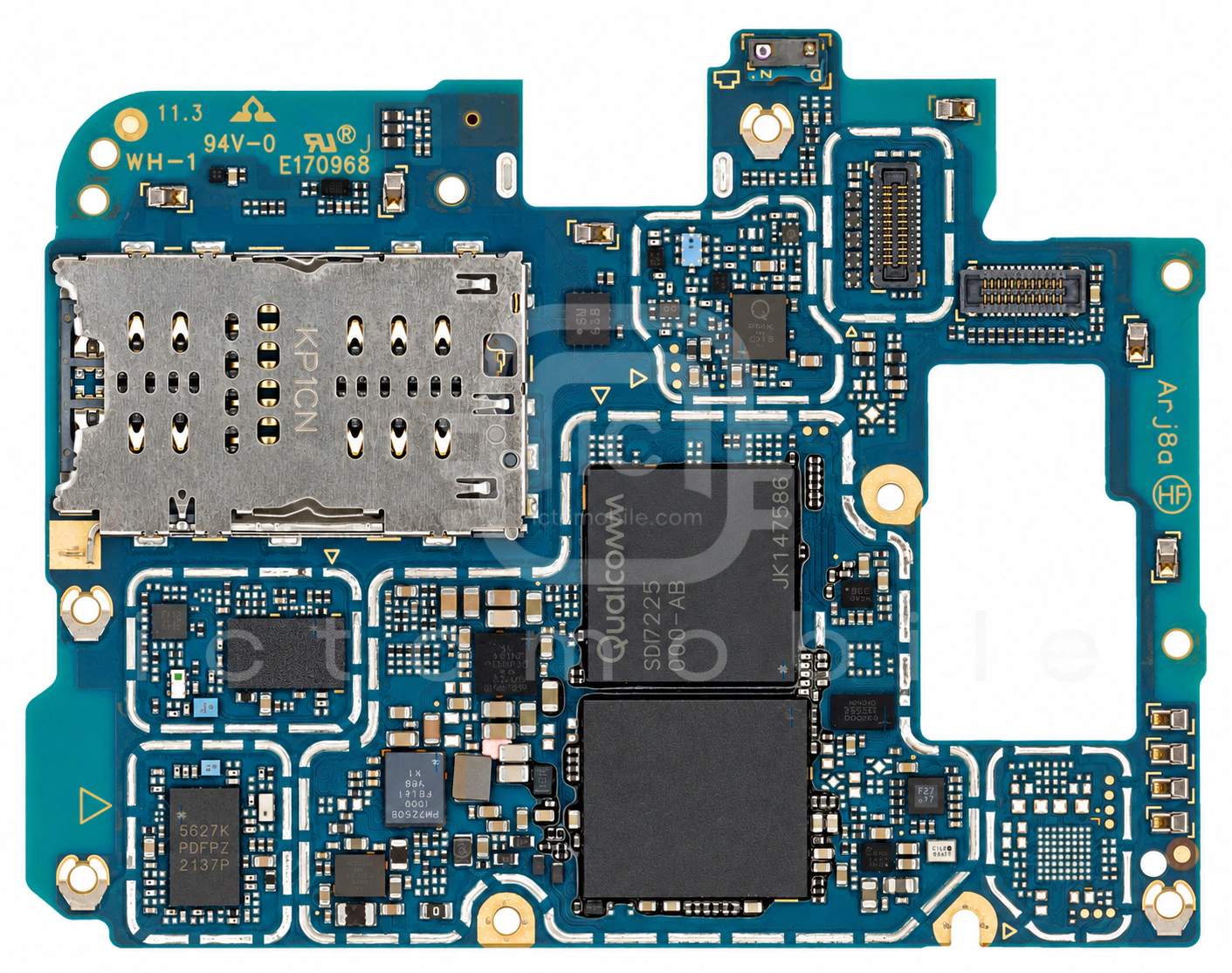 تصویر روی برد گوشی با نقاط آیسی