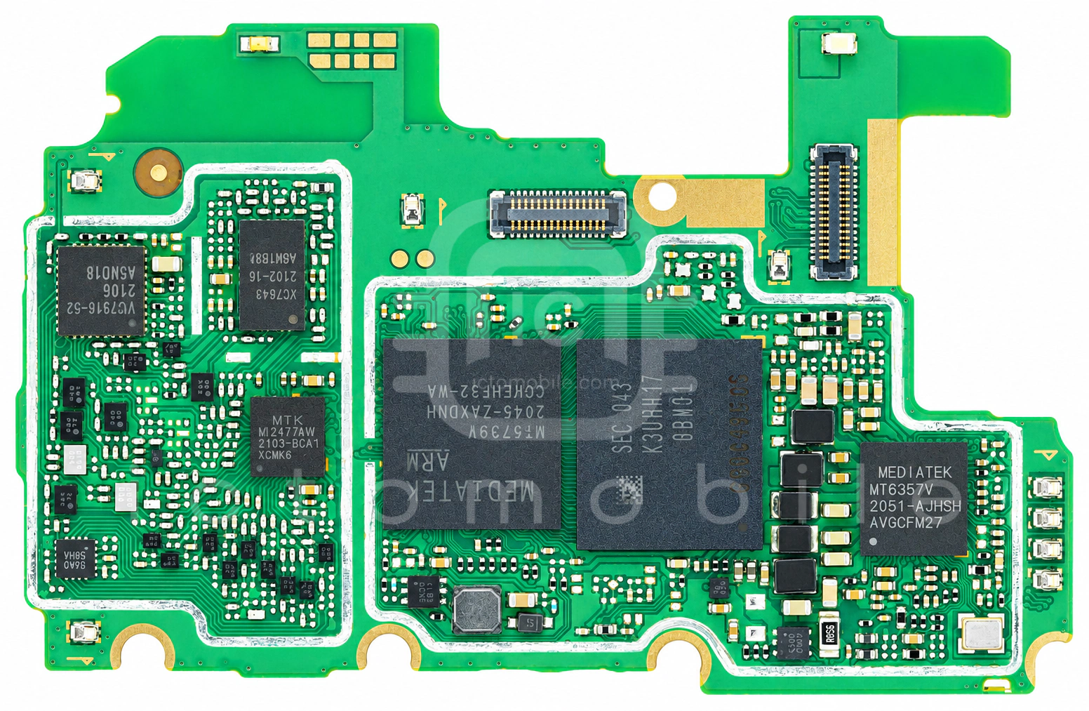 تصویر روی برد گوشی با نقاط آیسی