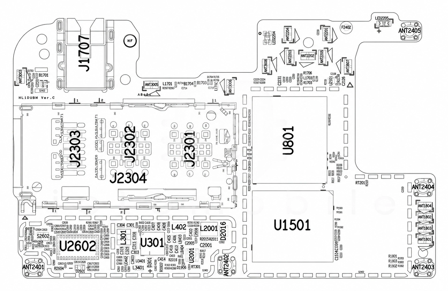 تصویر روی برد گوشی با نقاط آیسی